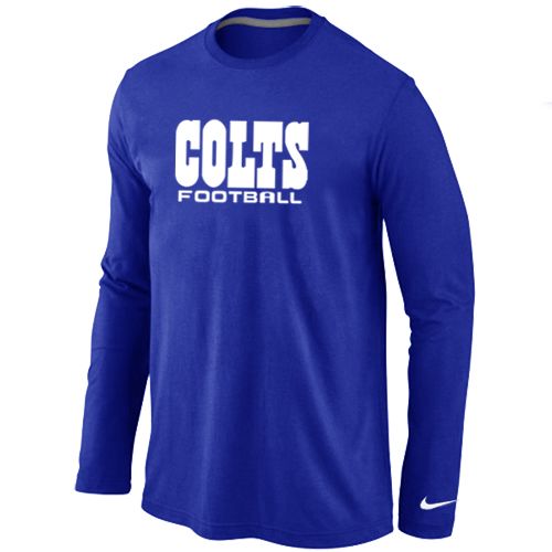 Nike Indianapolis Colts Authentic Font Long Sleeve NFL T-Shirt - Blue